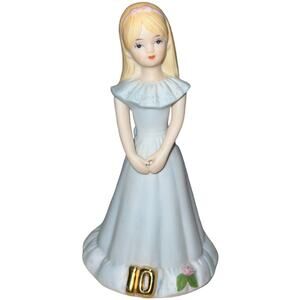 Enesco Vintage 1981 Birthday Girls 10 Blonde Porcelain Figurine